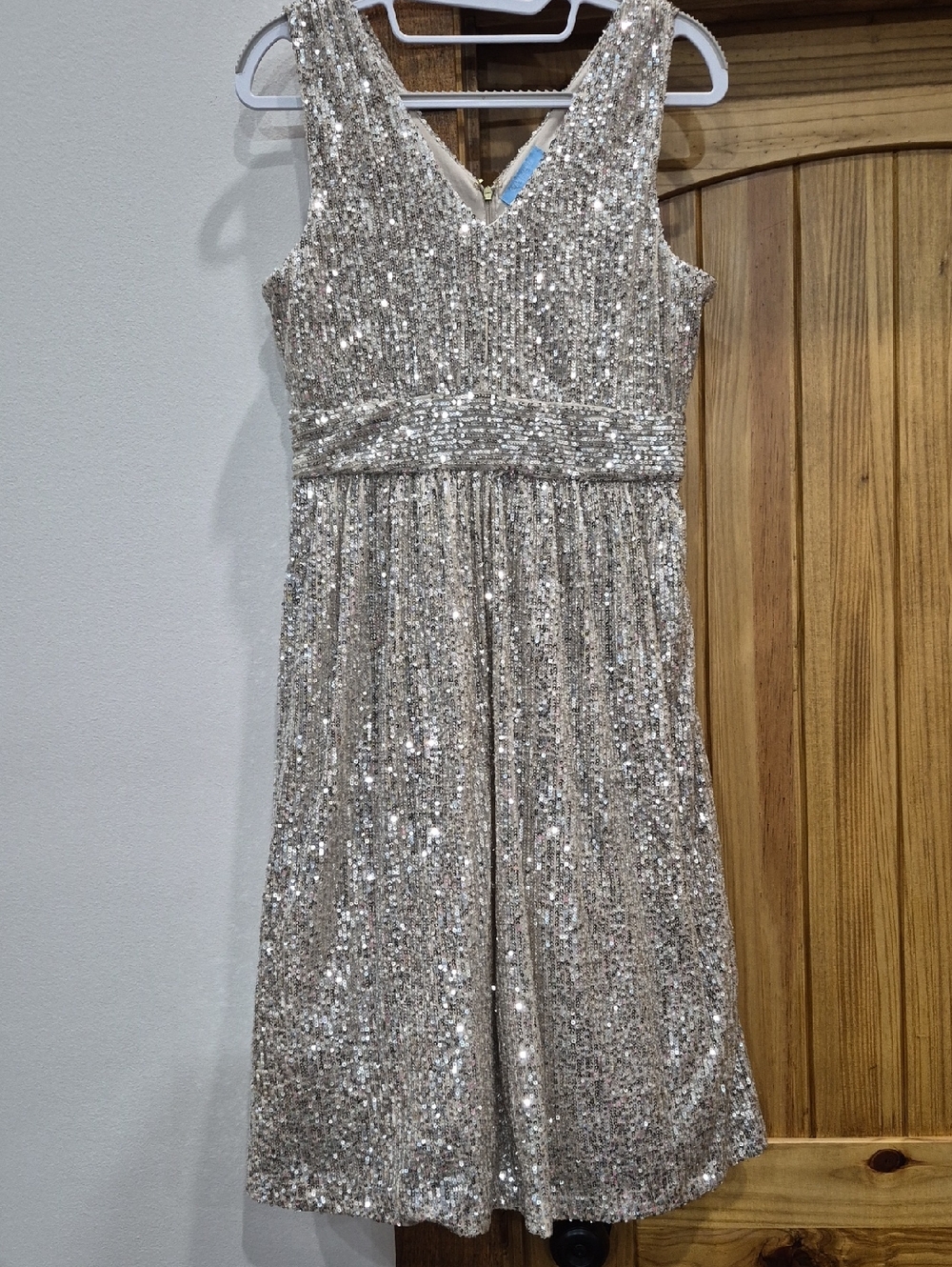 Women's Draper James RSVP Silver Sequined Party Formal Dress Size 8